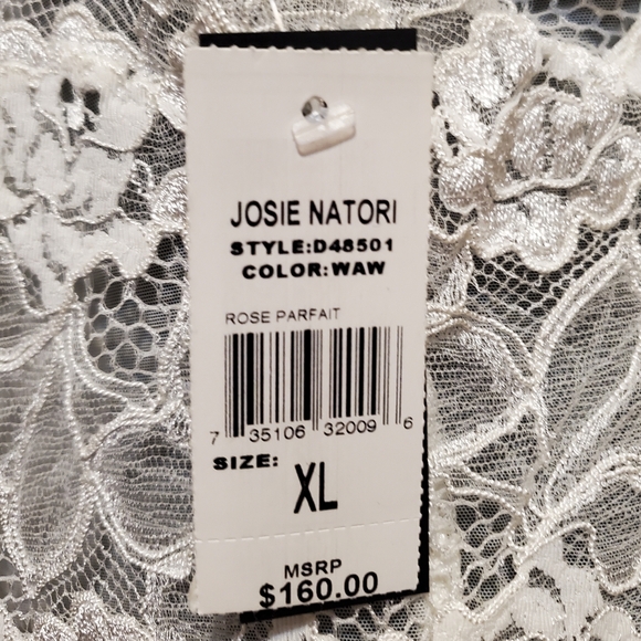Josie Natori New With Tags White Lace V Neck Tank Top XL - Picture 4 of 7